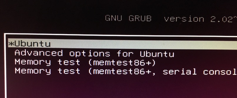 Linux boot 選択画面
